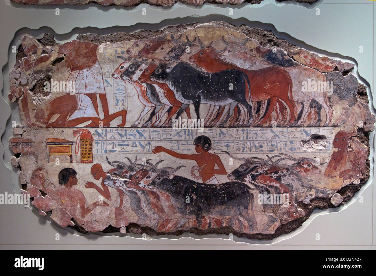 Su visualización Nebamun gansos y ganado, Templo de Amun, Tebas, Egipto, Museo Británico, Londres, Inglaterra, Reino Unido, GB, Islas Británicas Foto de stock