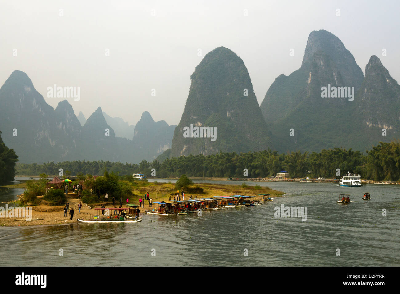 Río Li, Guilin, Guangxi, China, Asia Foto de stock