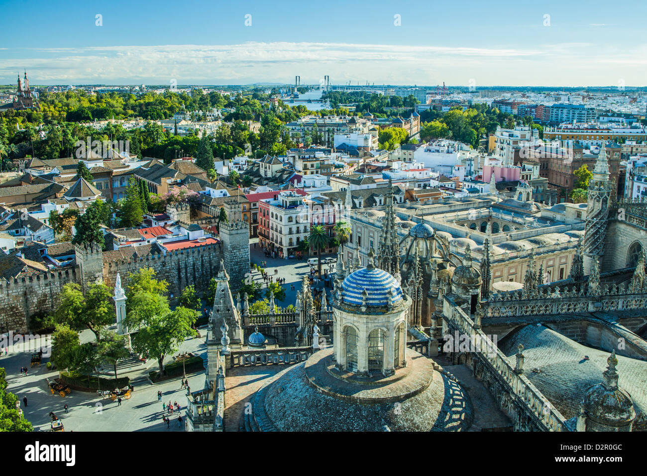 En vista de la catedral de Sevilla Foto de stock