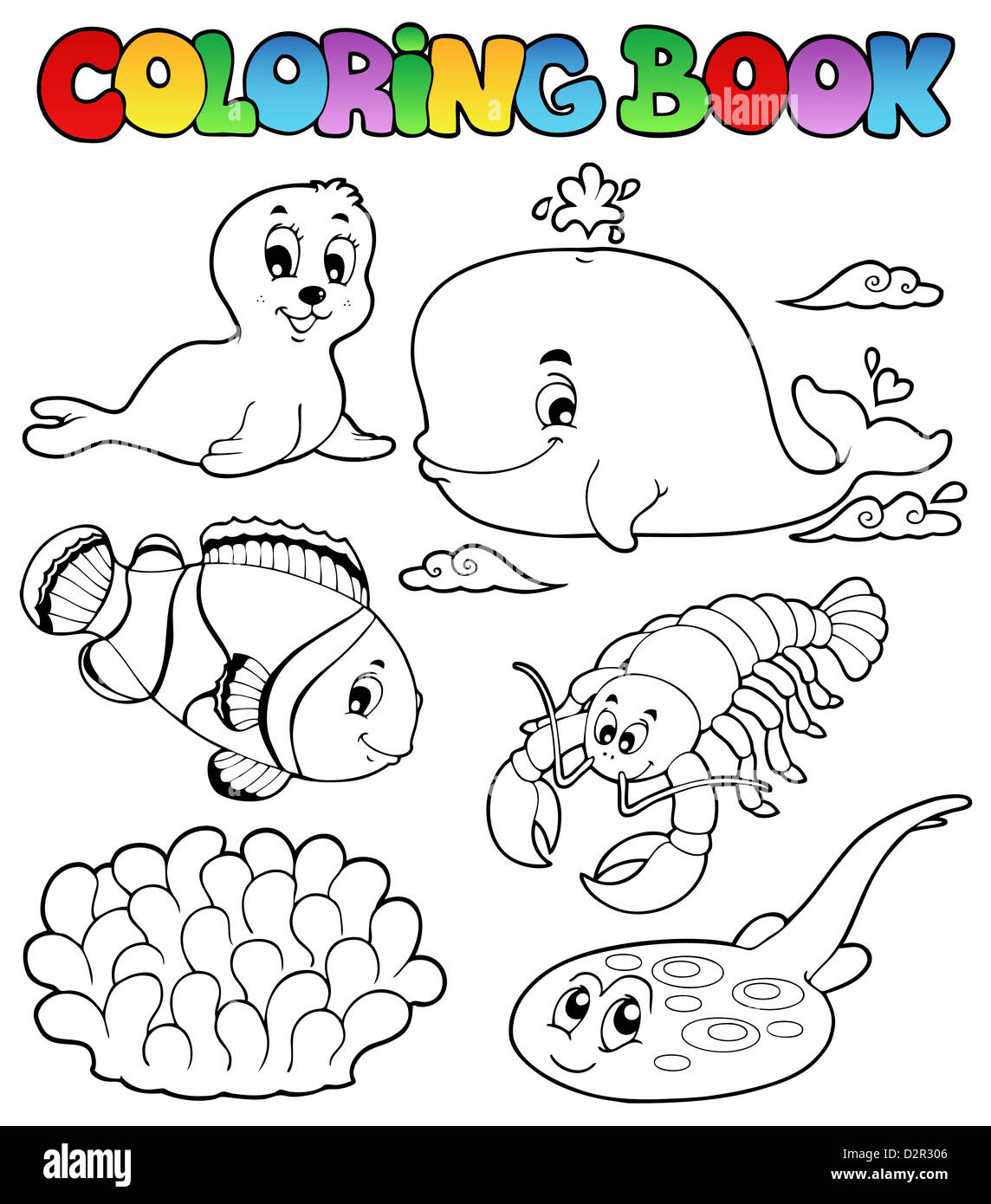 Libro para Colorear con Acuarelas Animales del Mar