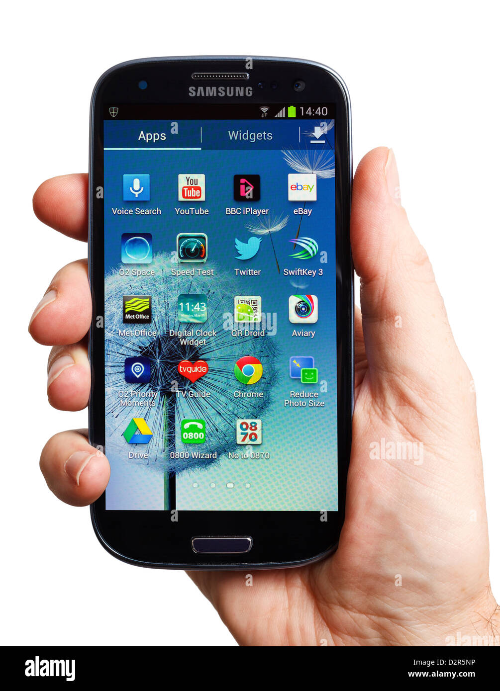 Samsung Galaxy S3 aplicaciones en la parte delantera de un teléfono Android  Fotografía de stock - Alamy