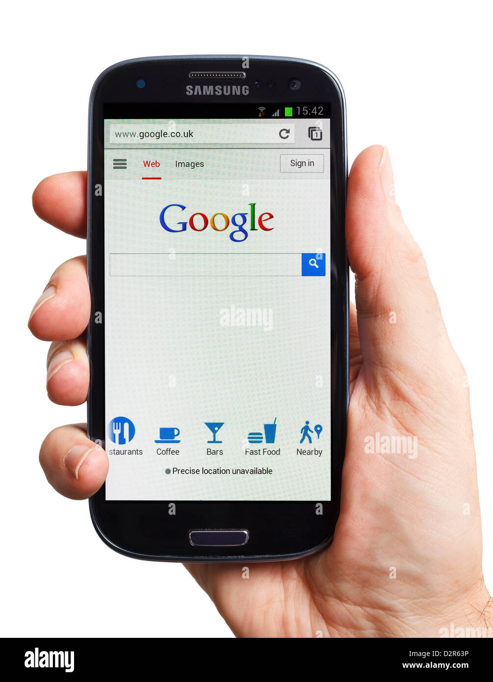 Google Chrome en un smartphone Android teléfono móvil teléfono inteligente. Foto de stock