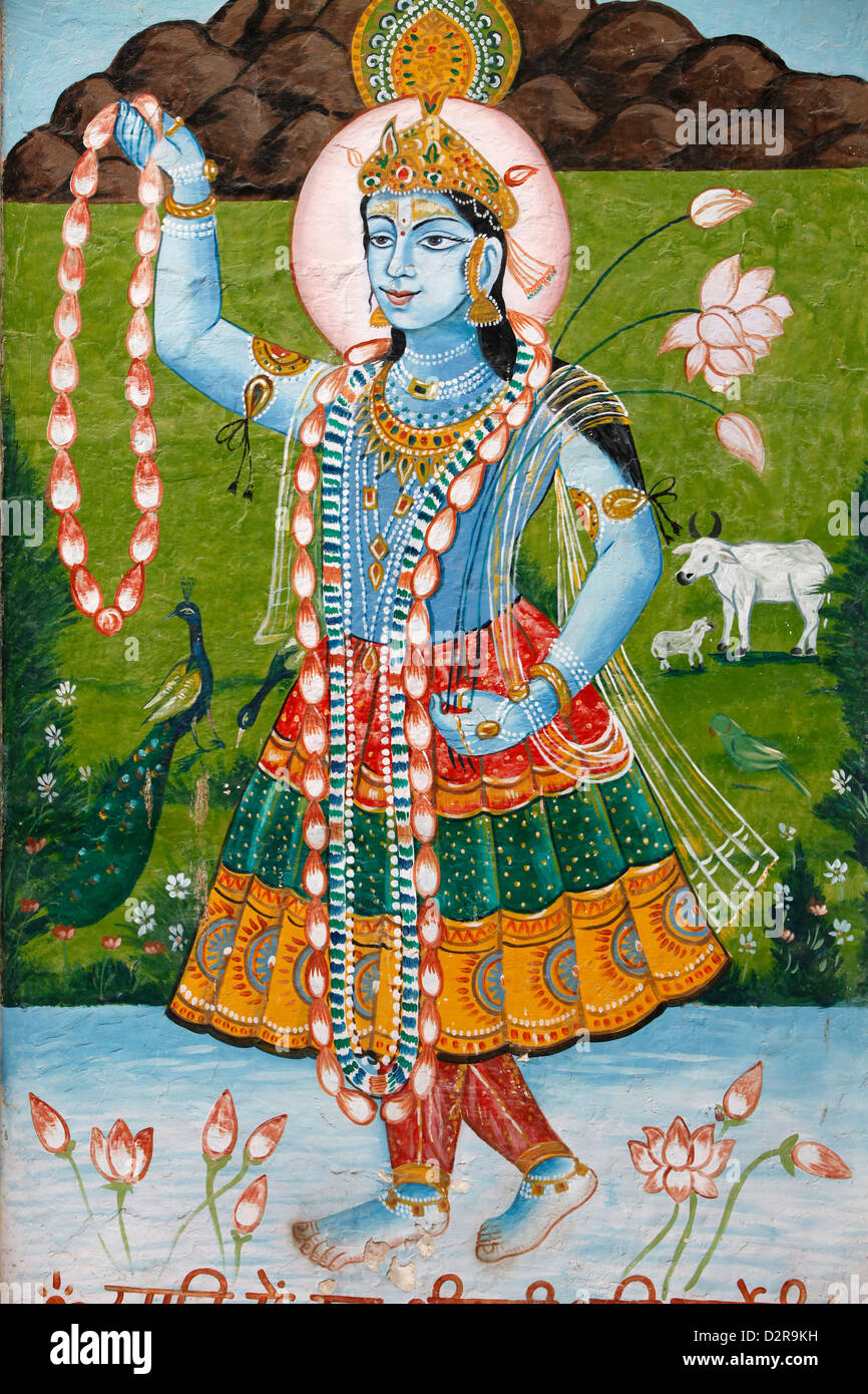 La diosa hindú Radha, Mathura, en Uttar Pradesh, India, Asia Foto de stock