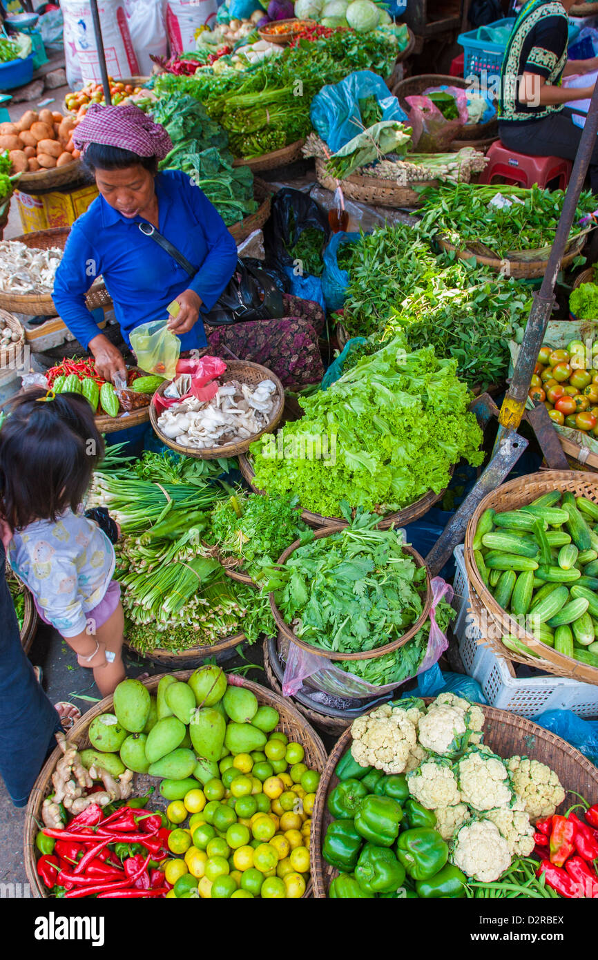 Mercado Central, Phnom Penh, Camboya, en Indochina, en el sudeste de Asia, Asia Foto de stock