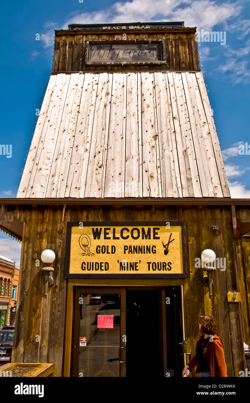 Entrada al Museo Minero de Black Hills con metro tours de una antigua mina de oro en plomo, South Dakota Foto de stock