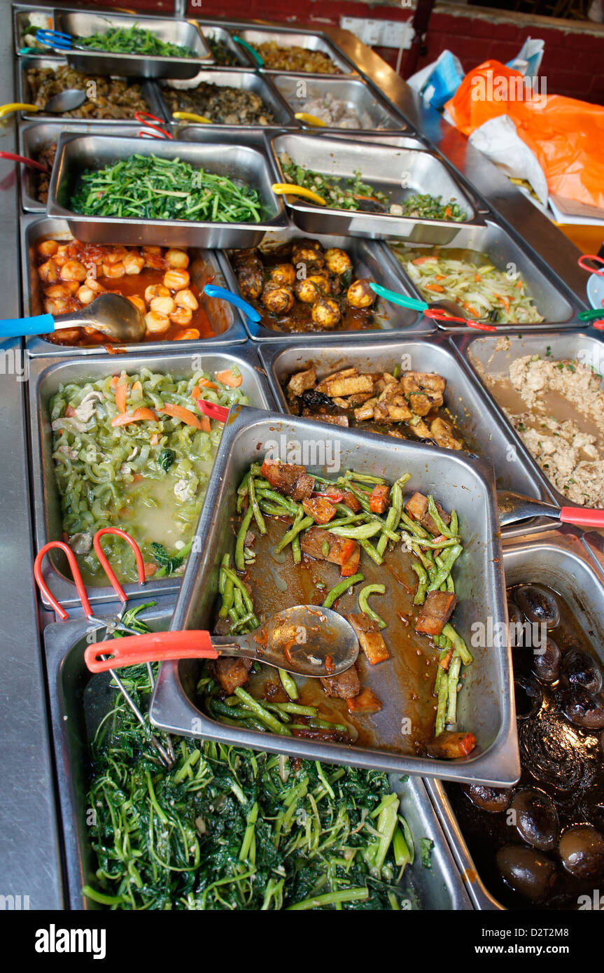Mezcla de verduras platos comida barata en Malasia Foto de stock