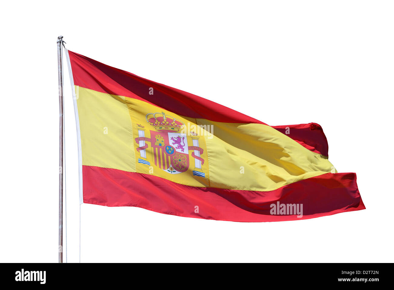 Bandera nacional española isoliert sobre fondo blanco. Foto de stock