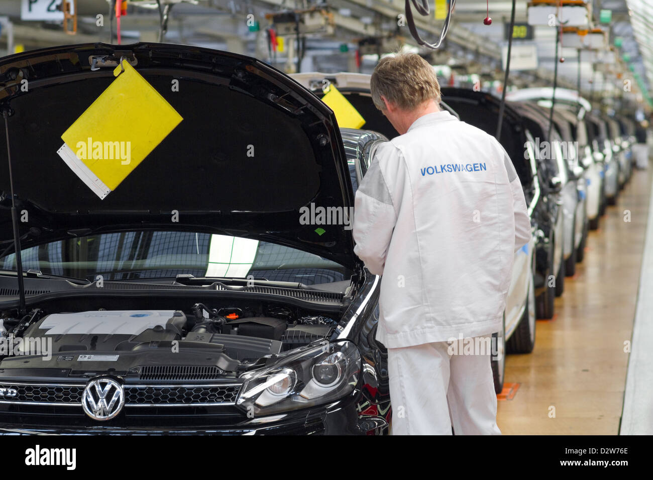 Wolfsburg, Alemania, la fábrica de Volkswagen, la producción del Golf 6 y el Tiguan, final Foto de stock