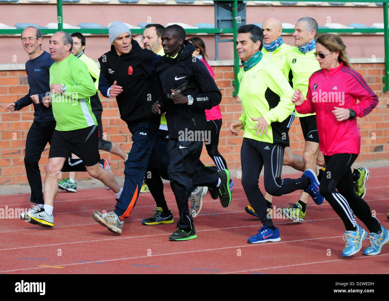2 de febrero de 2013. Entrenamiento para la media maratón de la Mitja-  Granollers (Barcelona, España),