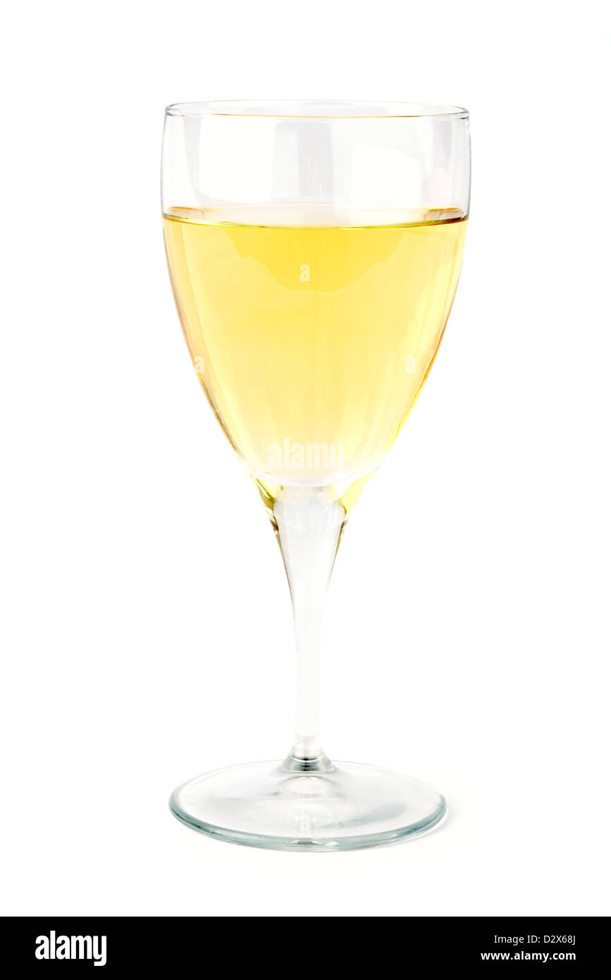 Vaso de vino blanco seco Foto de stock