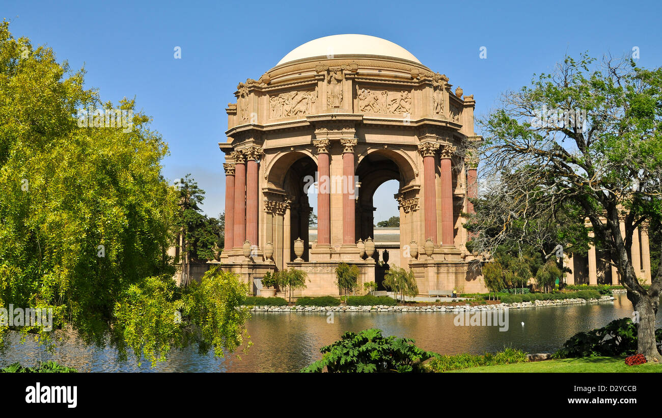 Palacio de Bellas Artes, San Francisco, CA. Foto de stock