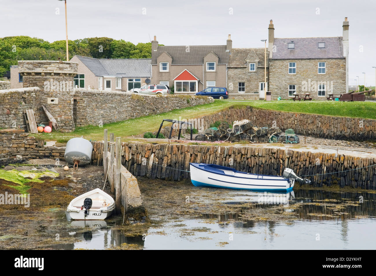Balfour Village en la isla de Shapinsay, Islas Orkney, Escocia. Foto de stock