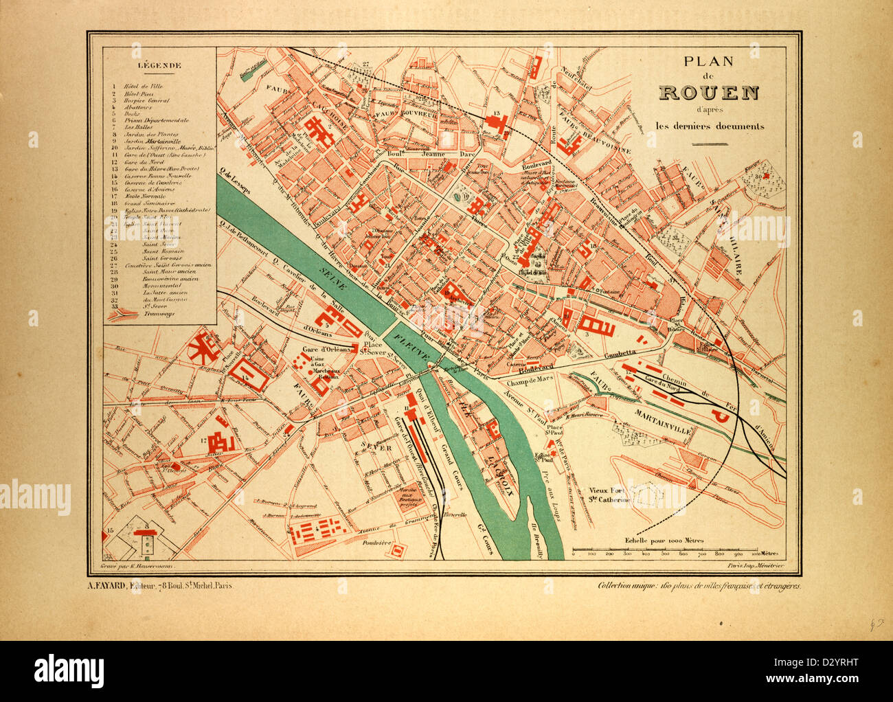 rouen francia mapa Mapa de Rouen, Francia Fotografía de stock   Alamy