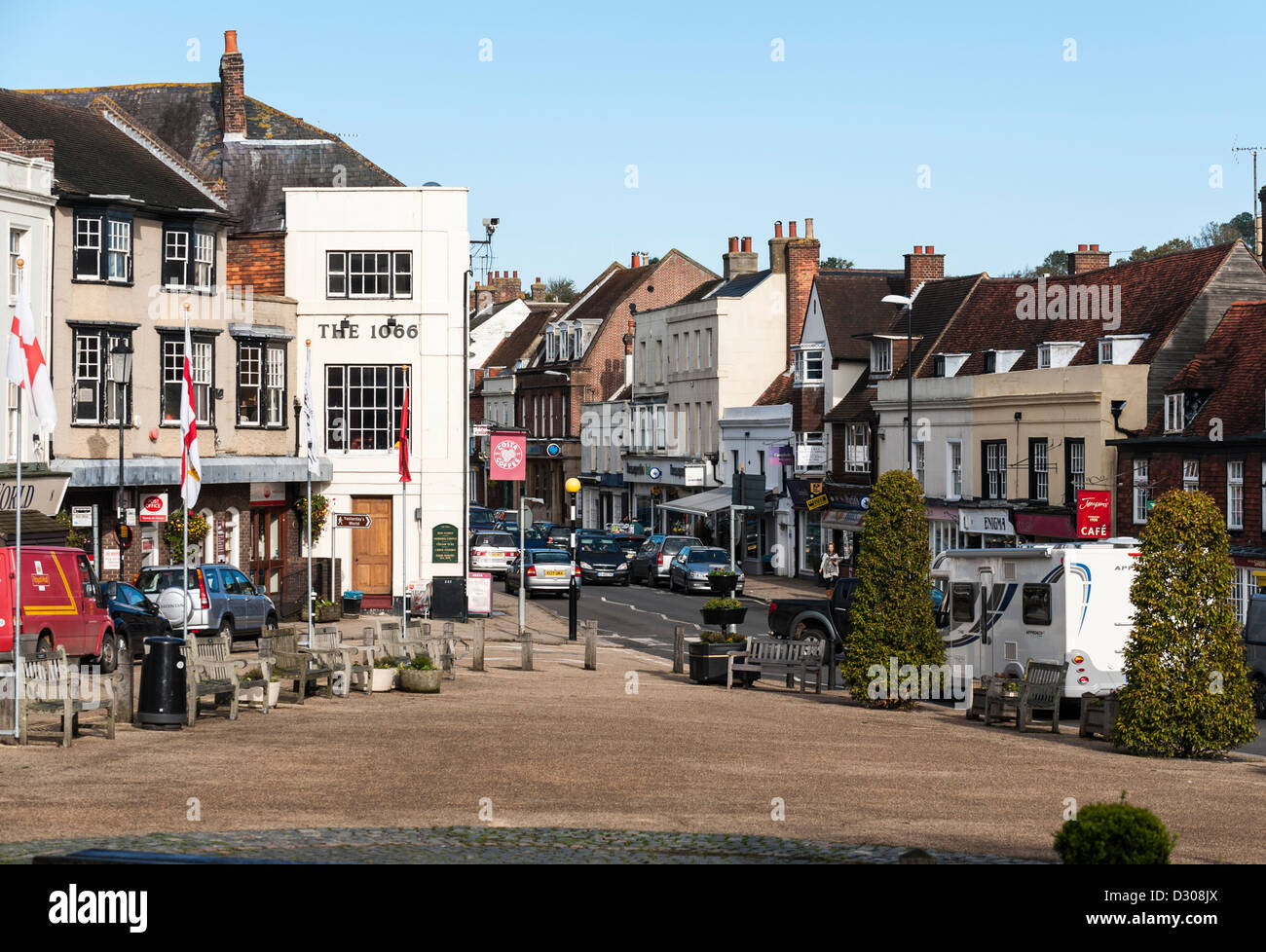 El centro de la ciudad de Battle, East Sussex, Inglaterra, Reino Unido. Foto de stock