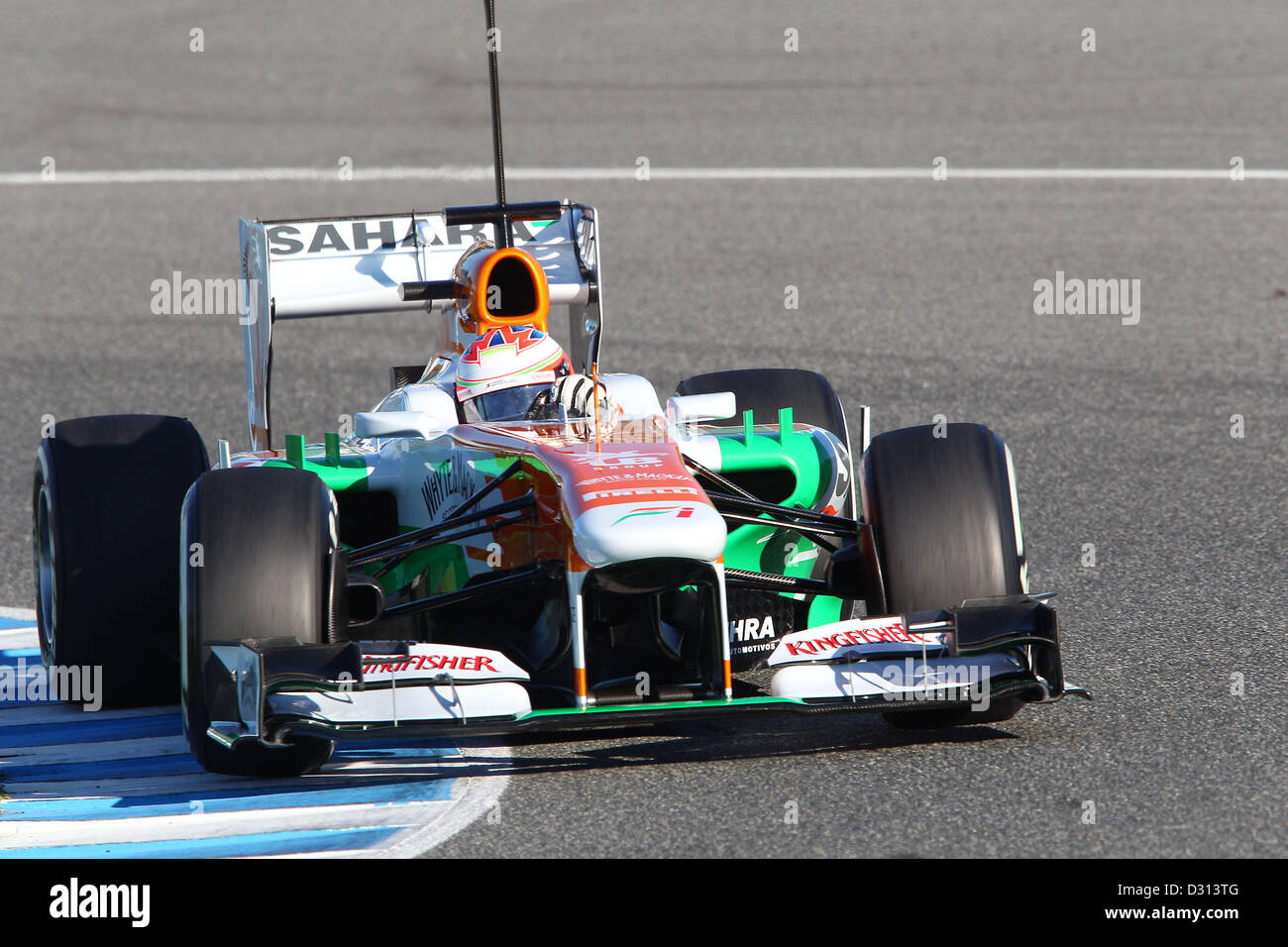 Paul di Resta, el equipo Sahara Force India, 05.02.2013. Prueba, en Jerez, España. Foto:mspb/ Burgos Foto de stock