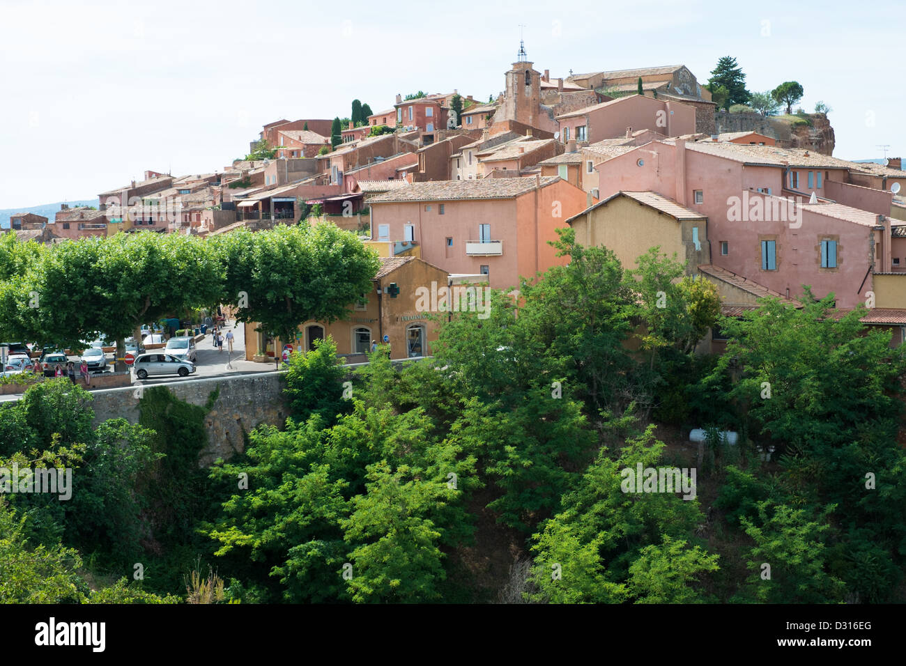 Luberon Roussillon Colina Village, Provence, Francia Foto de stock