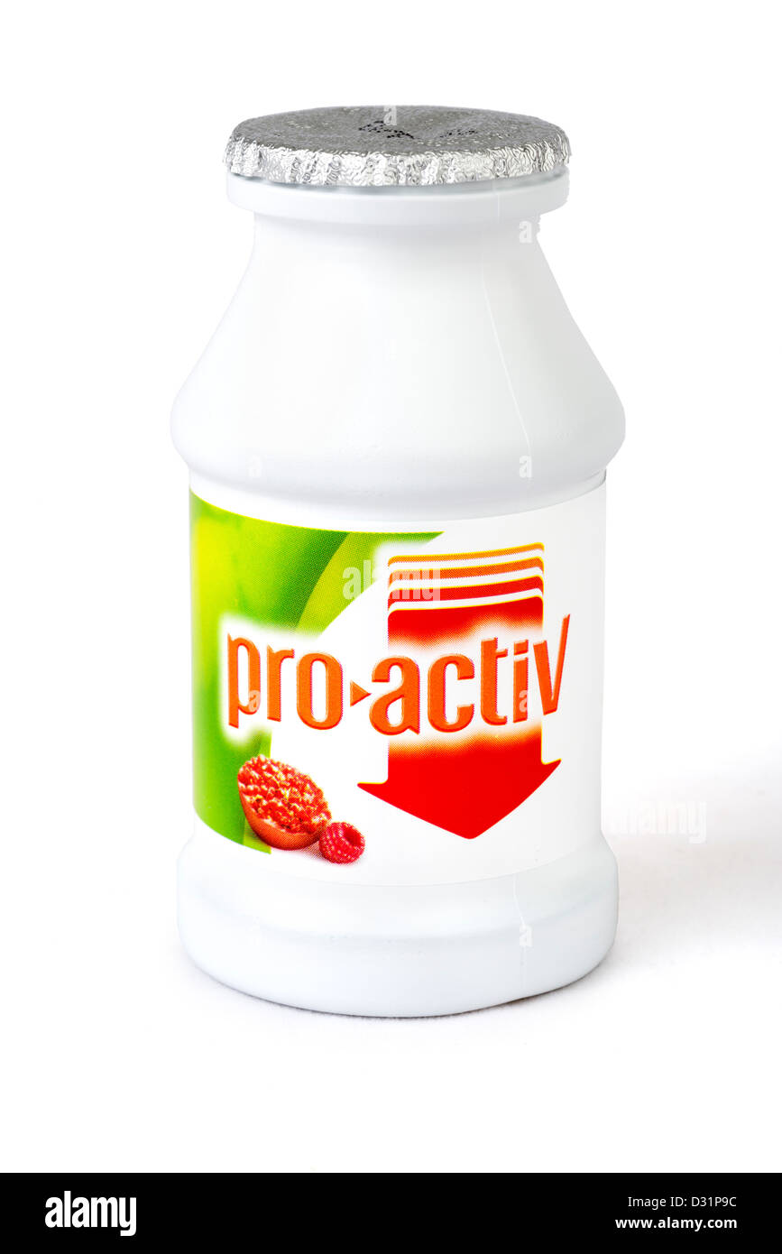 Flora Pro-Active bebida que reducen el colesterol Foto de stock