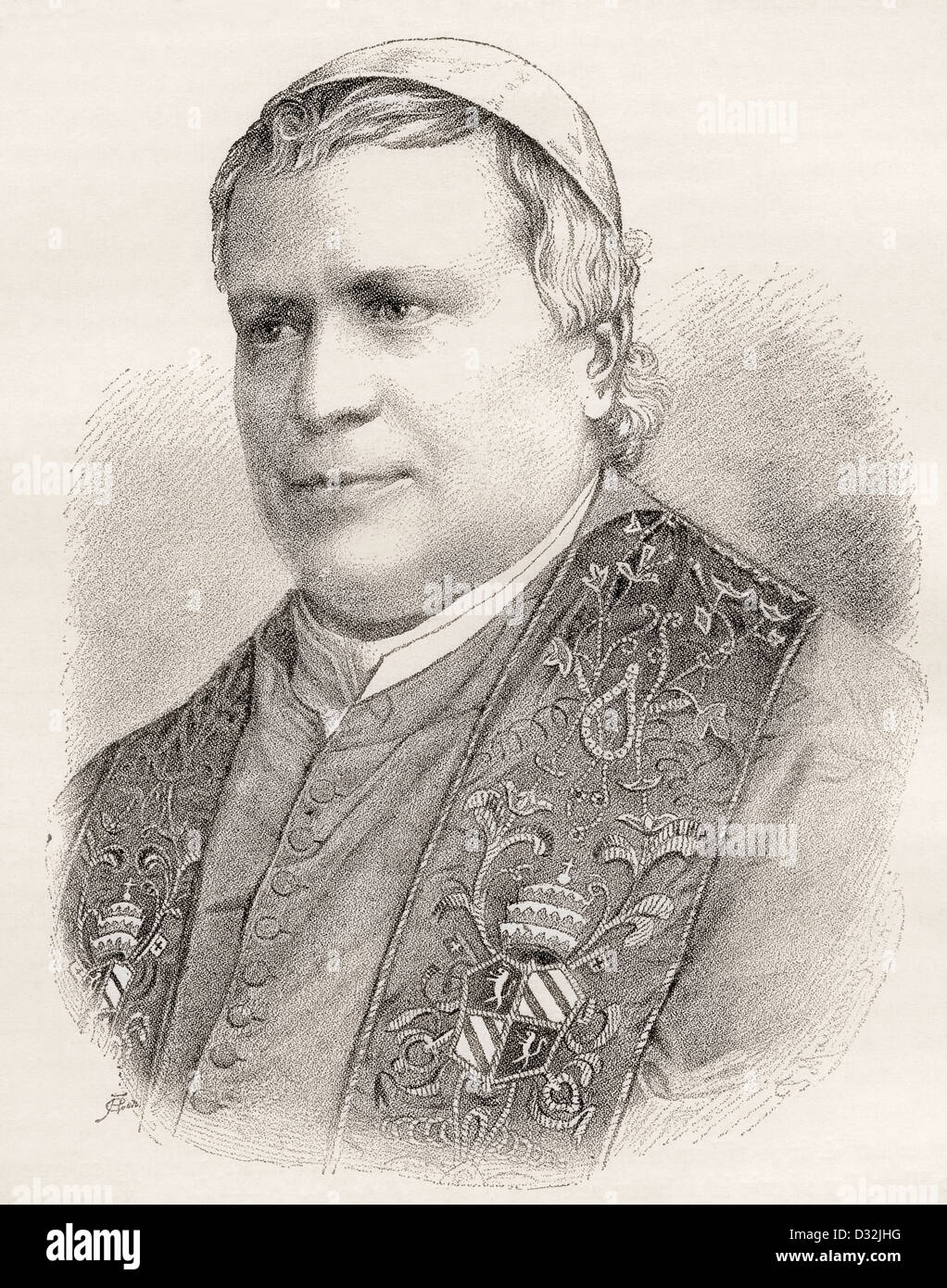 El Papa Pío IX, nacido Giovanni Maria Mastai-Ferretti, 1792 -1878. Foto de stock