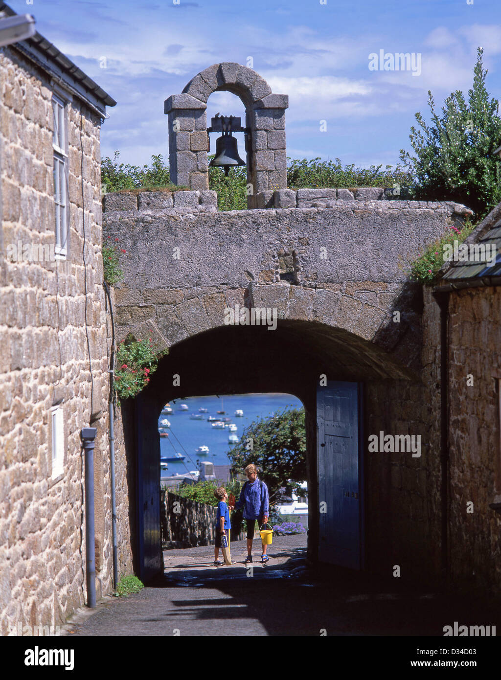 Garrison Gateway, St Mary's, Hugh Town, Islas Scilly, Cornwall, Inglaterra, Reino Unido Foto de stock
