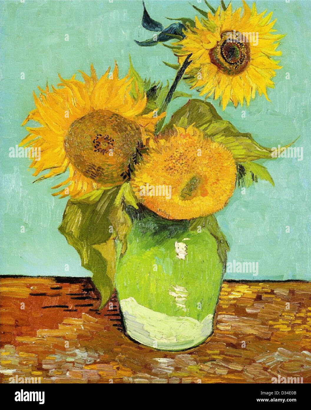 Vincent van Gogh, los girasoles. 1888. Posimpresionismo. Óleo sobre lienzo. Lugar de creación: Arles-sur-tech, Francia. Foto de stock