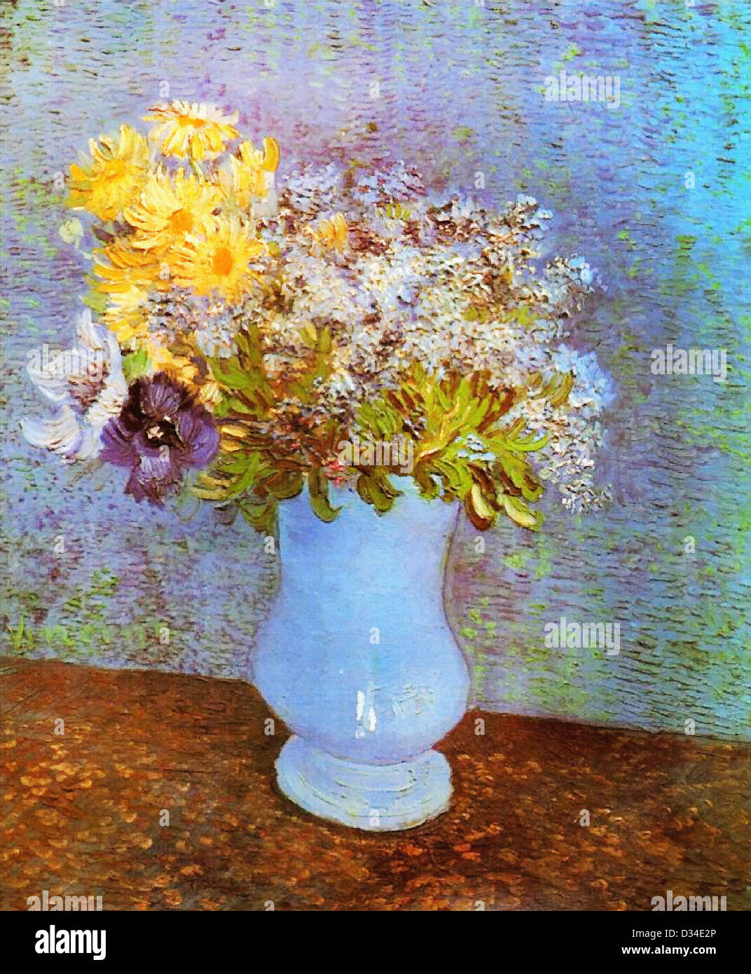 Vincent van Gogh: Jarrón con Lilas, margaritas y anémonas. 1887. Óleo sobre lienzo. Musée d'Art et d'Histoire, Ginebra, Suiza. Foto de stock