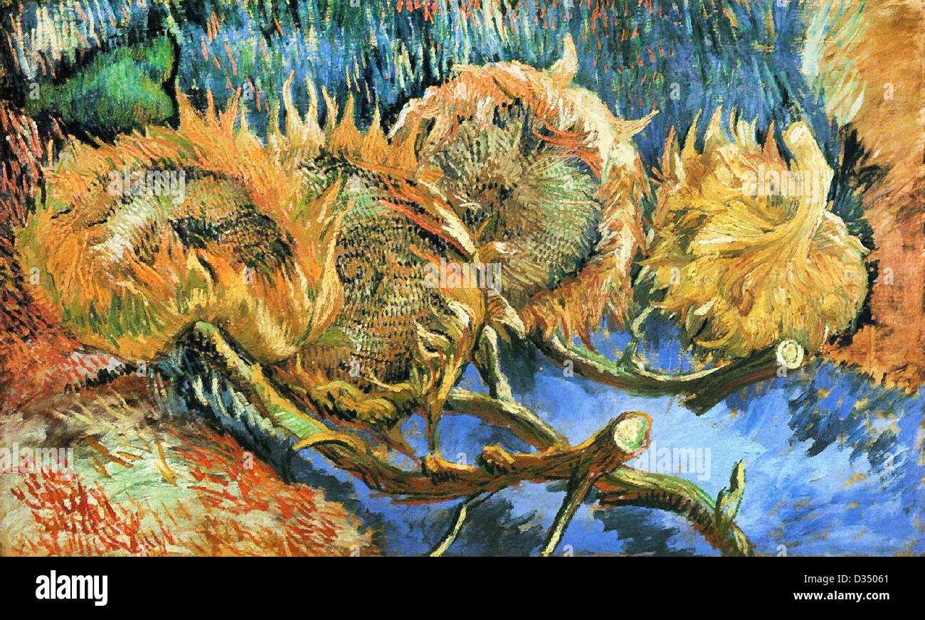 Vincent van Gogh, Bodegón con cuatro girasoles. 1887. Posimpresionismo. Óleo sobre lienzo. Rijksmuseum Kröller-Müller, Otterlo Foto de stock