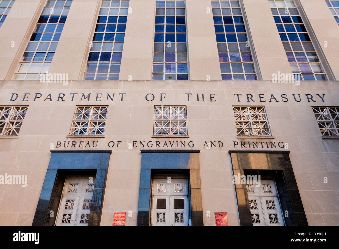 Oficina de Grabado e Impresión - Departamento de edificio del tesoro, Washington, D.C. Foto de stock