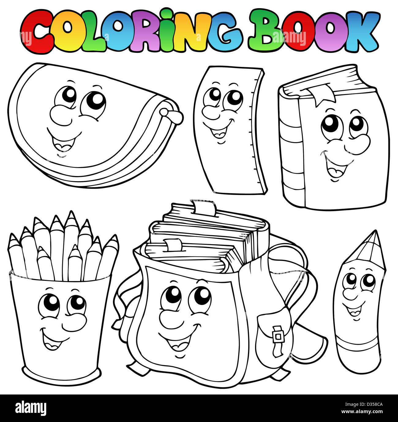 Libro de dibujos animados para colorear página