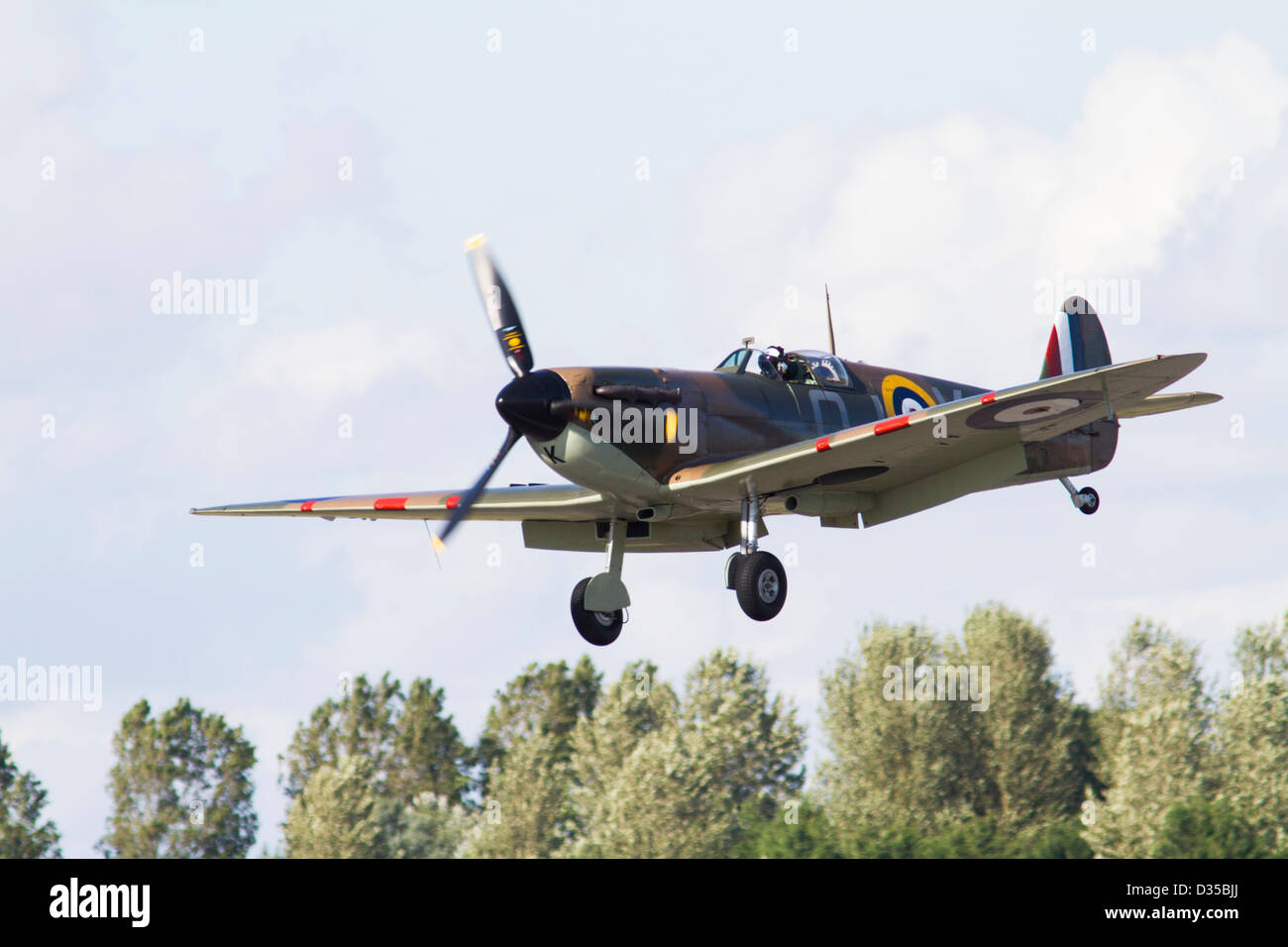 Aterrizaje de aviones de combate Spitfire Foto de stock