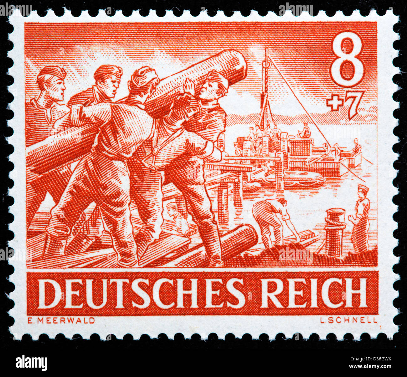 Cuerpo de Ingenieros, sello, Alemania, 1943 Foto de stock