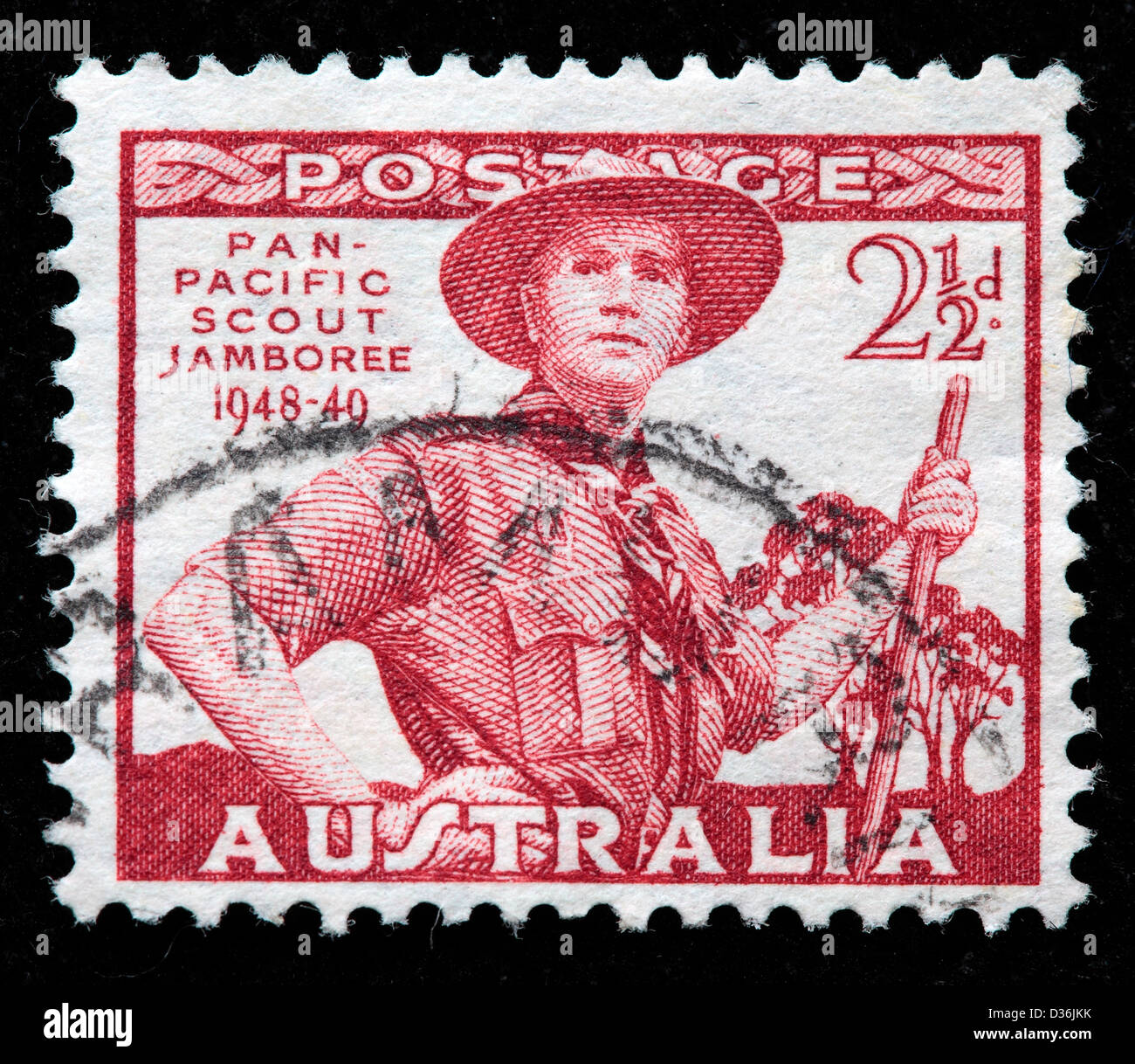 El Jamboree del Pacífico, sello, Australia, 1948 Foto de stock