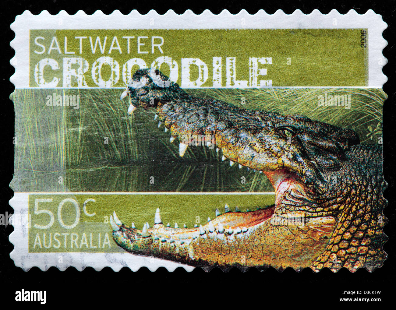 El cocodrilo de agua salada, sello, Australia, 2006 Foto de stock