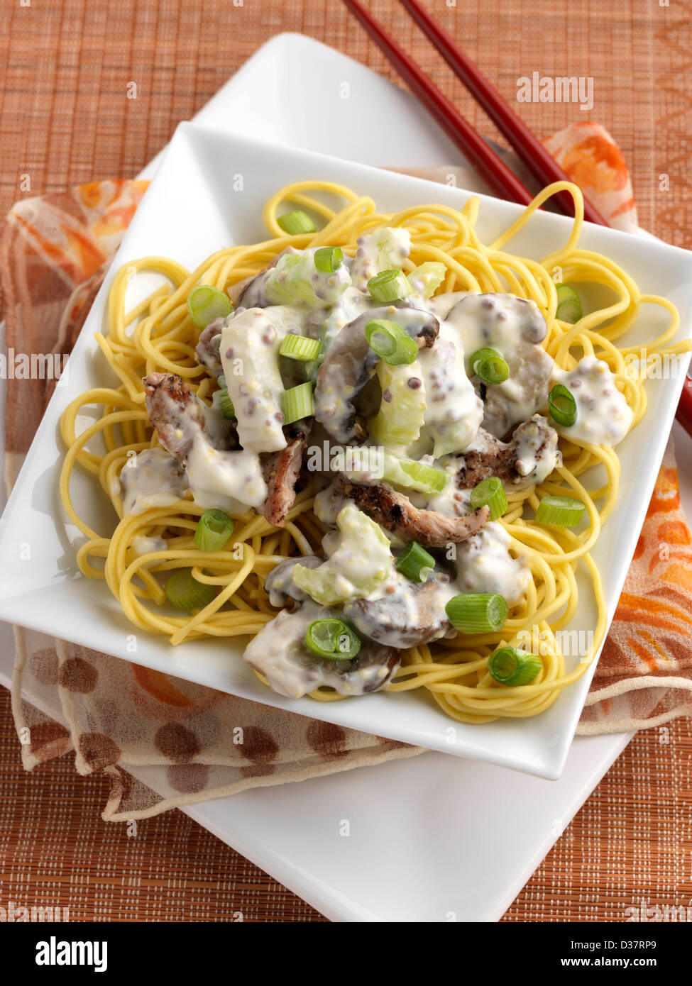 Carne de cerdo pasta de huevo Foto de stock