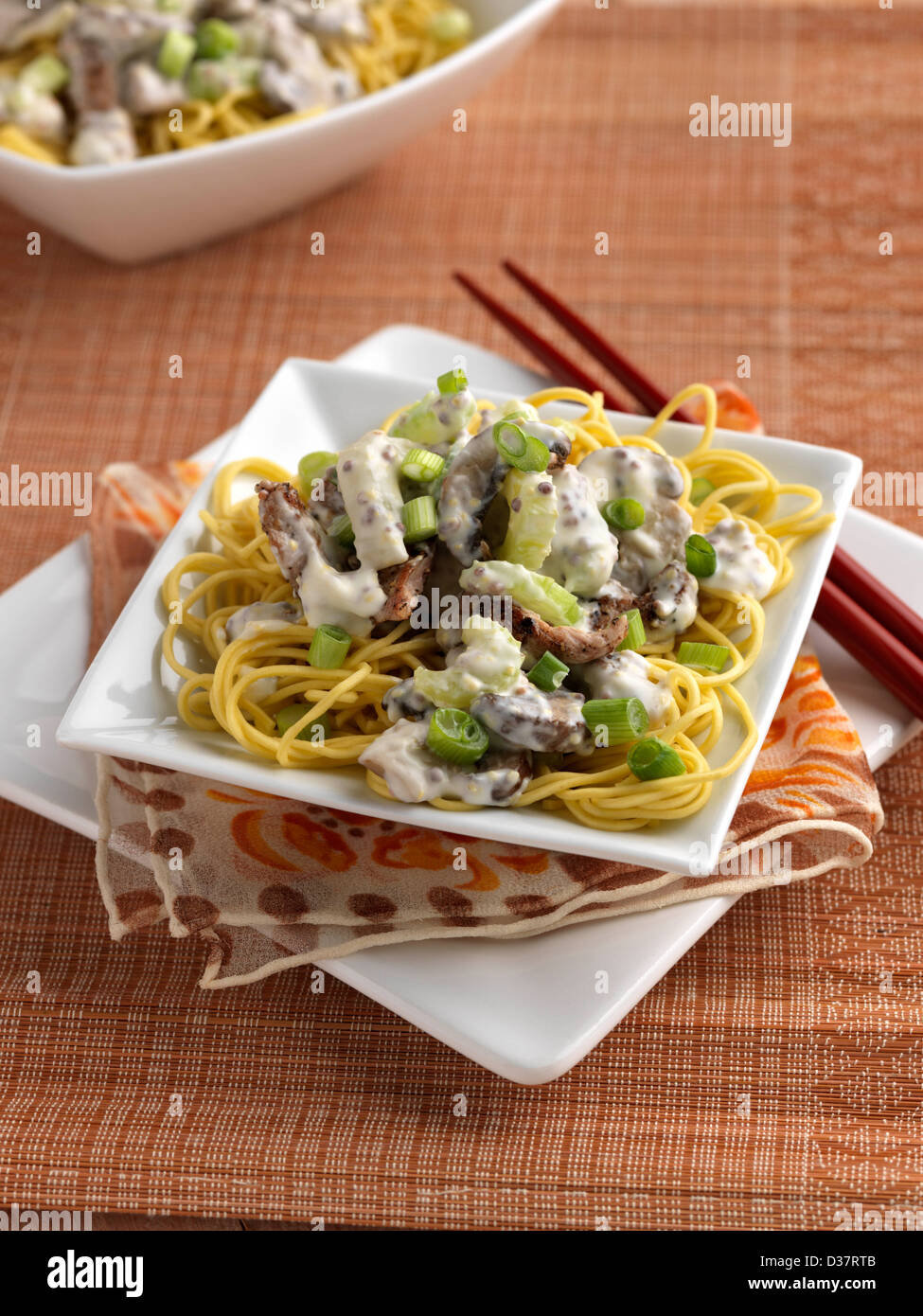 Carne de cerdo pasta de huevo Foto de stock