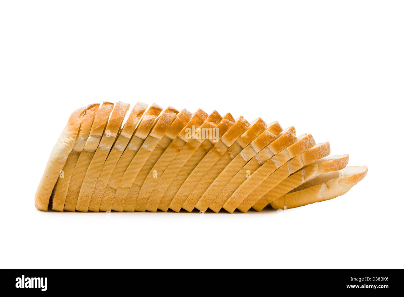 Loaf de rodajas de pan blanco. Foto de stock