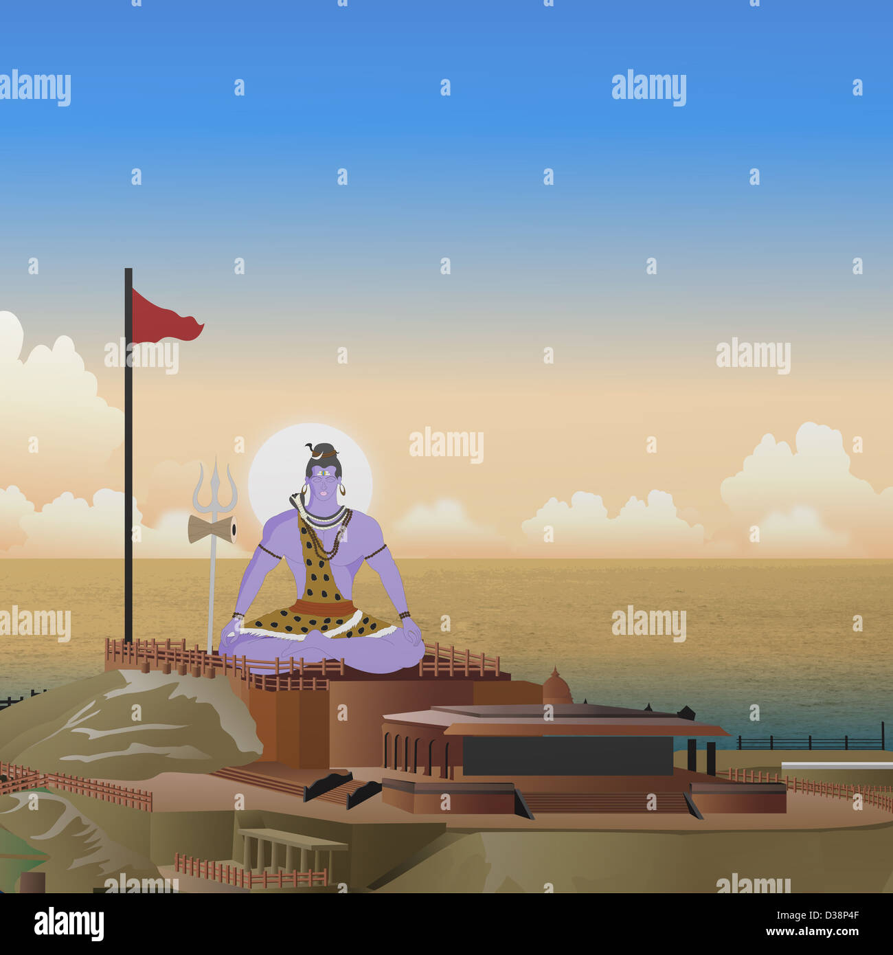 Señor Shiva meditando Foto de stock