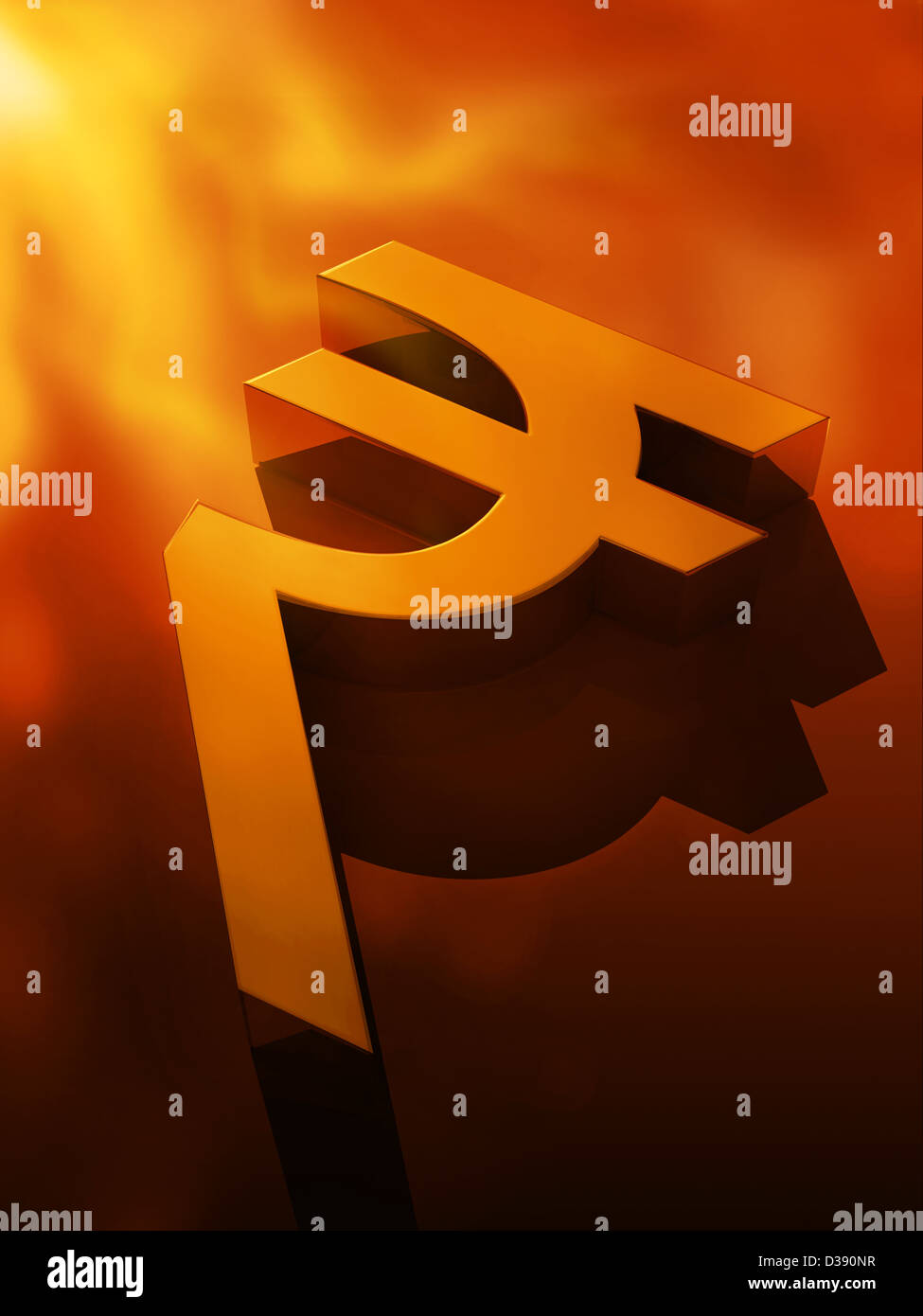 Símbolo de moneda india Foto de stock