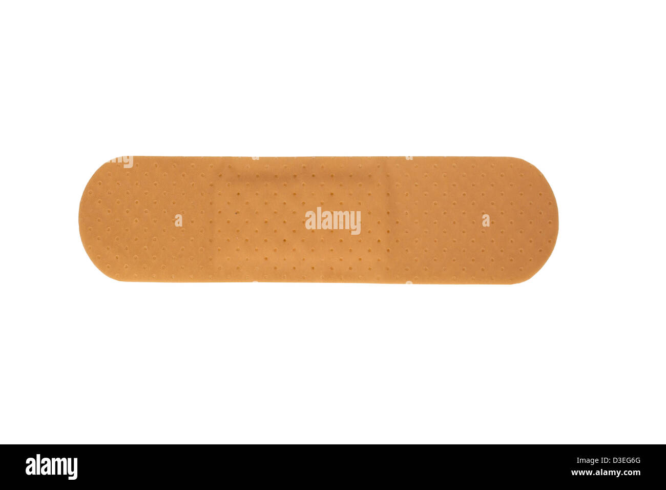 Bandaid plástico largo aislado en blanco con trazado de recorte Foto de stock