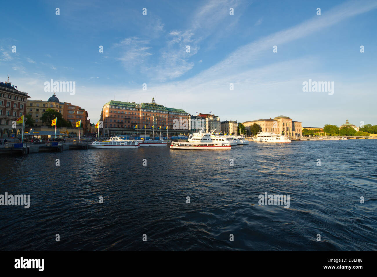 Paisaje urbano bella ciudad costera de Estocolmo. Suecia Foto de stock
