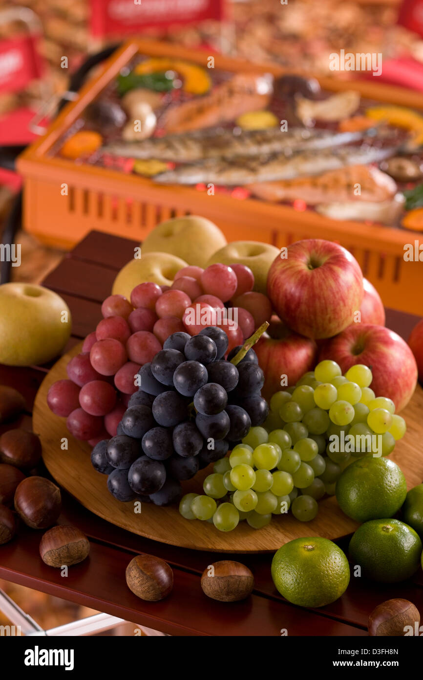 Frutas de otoño y barbacoa Foto de stock