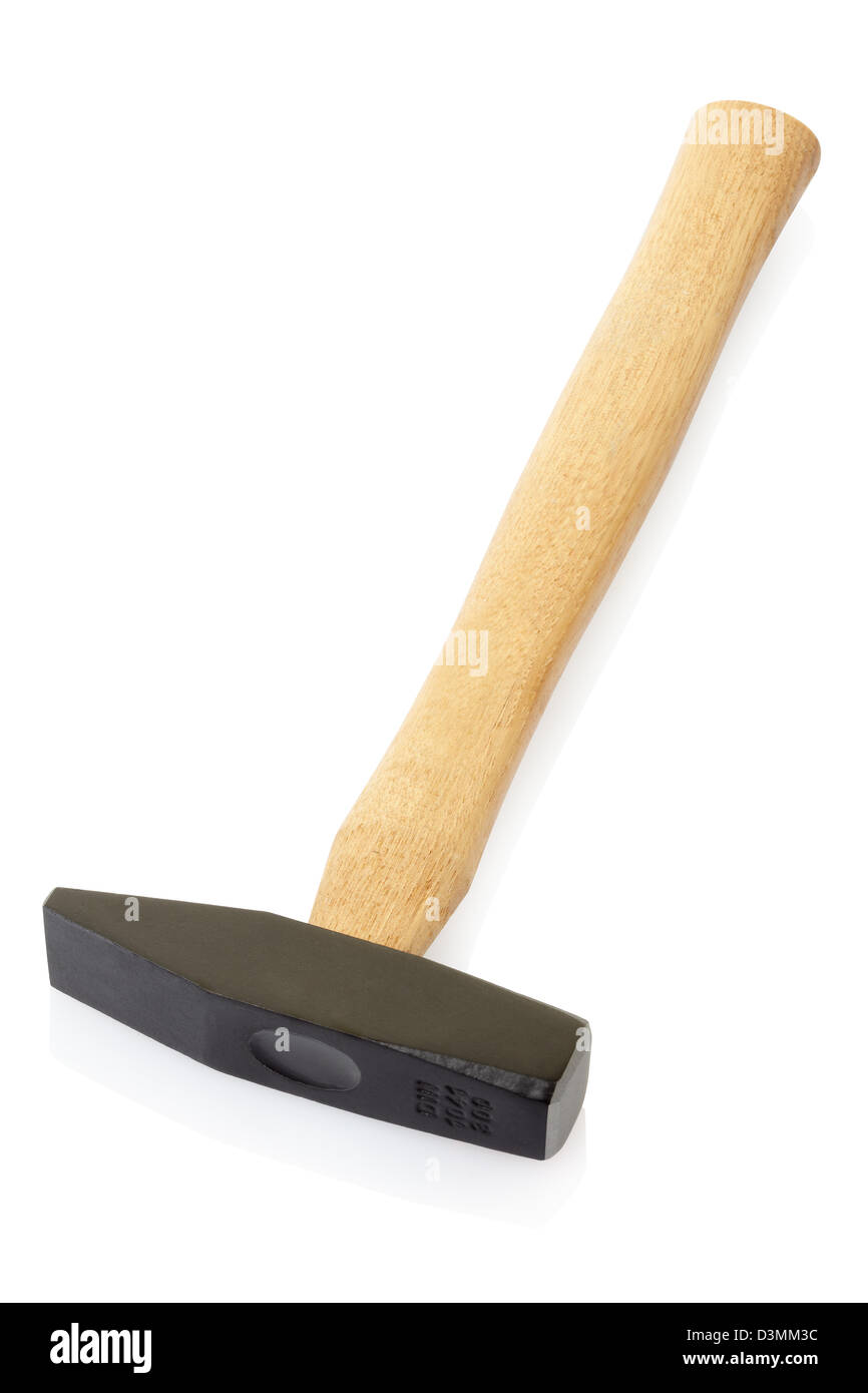 Un martillo con mango de madera Foto de stock