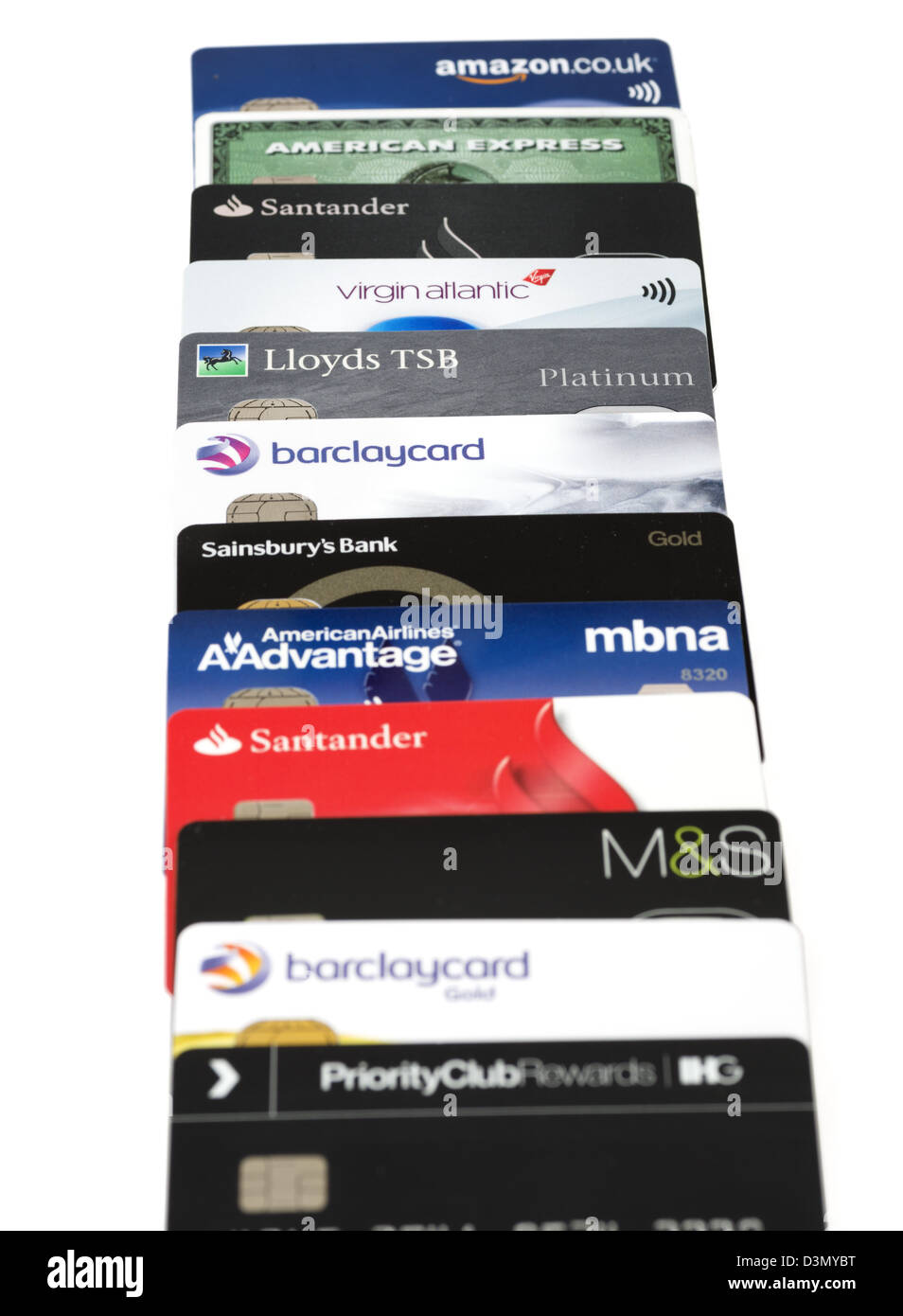 Las tarjetas de crédito, UK Foto de stock