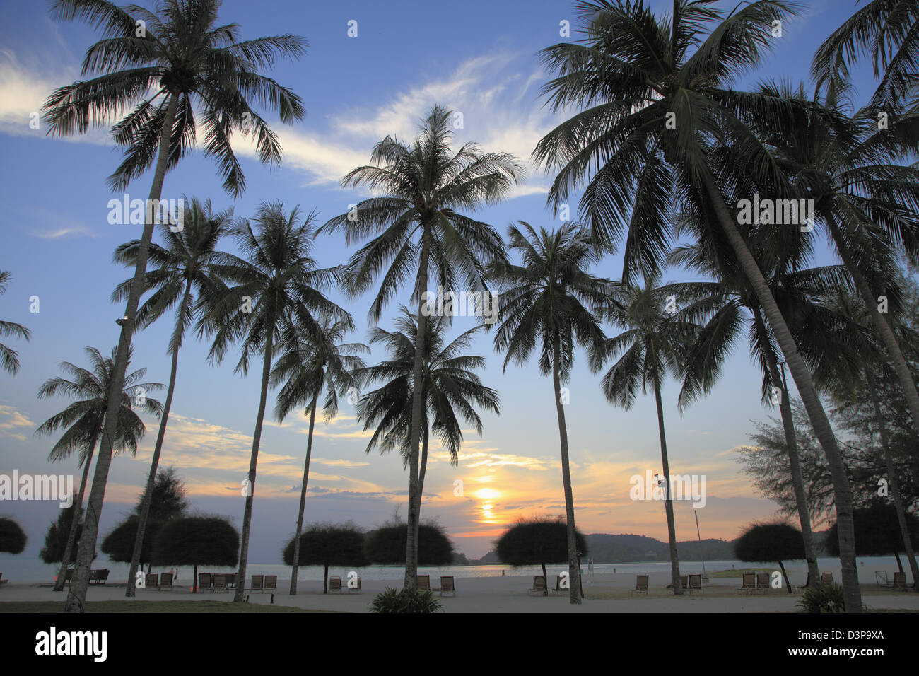 Malasia Kedah, la isla de Langkawi, playa Cenang Foto de stock