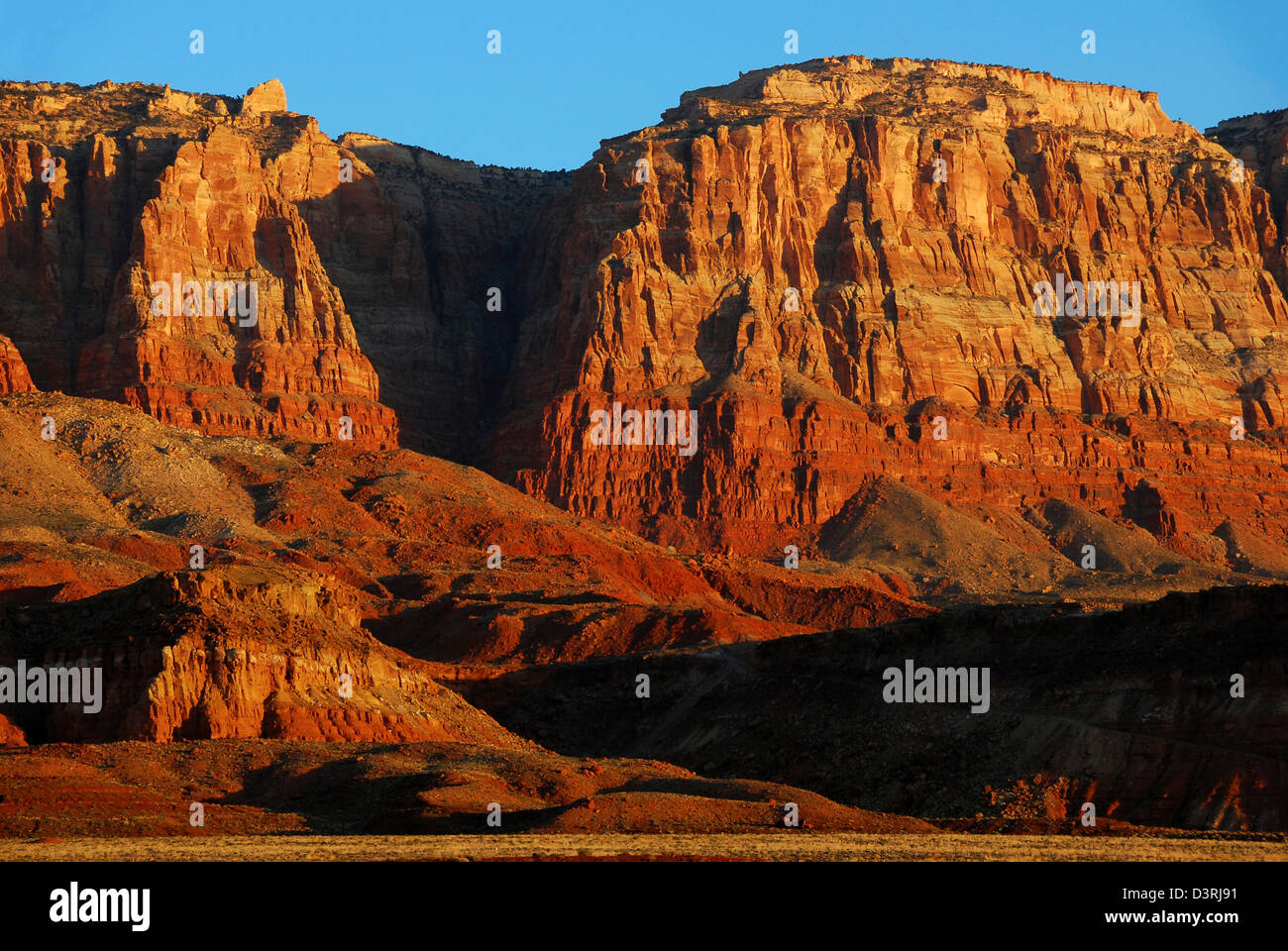 Los acantilados Vermillion en el norte de Arizona. Foto de stock