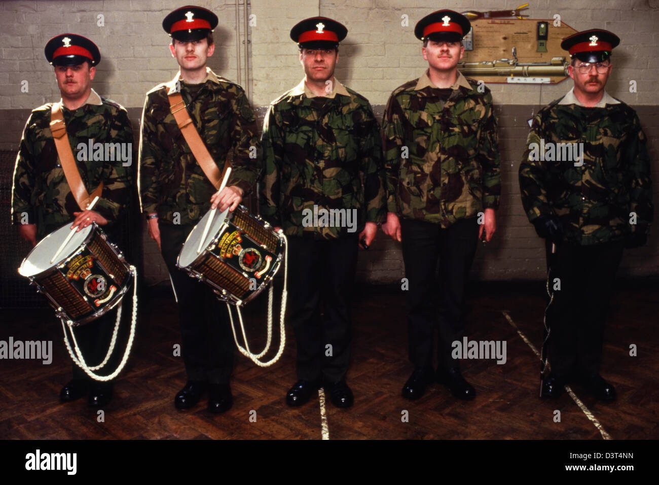 Escolta de St Davids día ceremonia de puerro (V) 3º Batallón del Regimiento Real de Gales Raglan cuarteles Newport Gwent South Wales UK Foto de stock