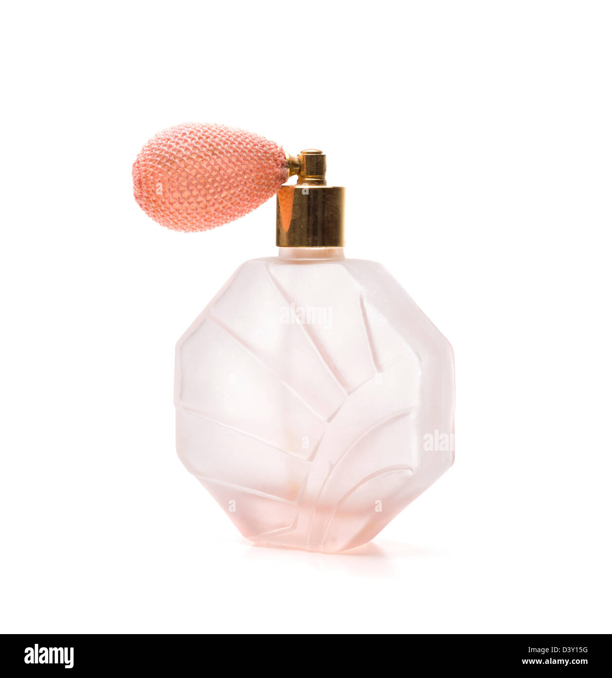 Frasco de perfume aislado sobre fondo blanco. Foto de stock