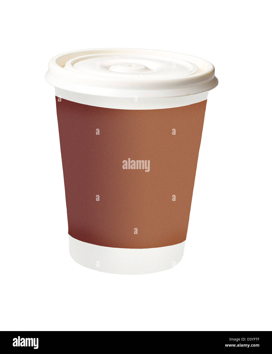 La taza de café de plástico con tapa. Foto de stock