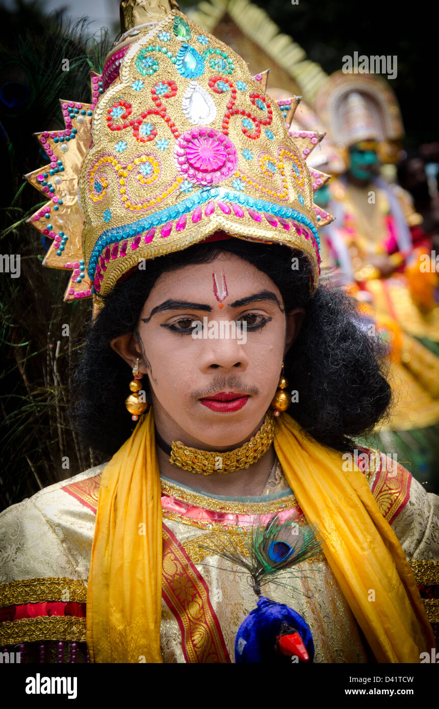 Athachamayam es una fiesta cultural que brinda la rara oportunidad de presenciar casi todas las formas de arte folclórico de Kerala. Foto de stock