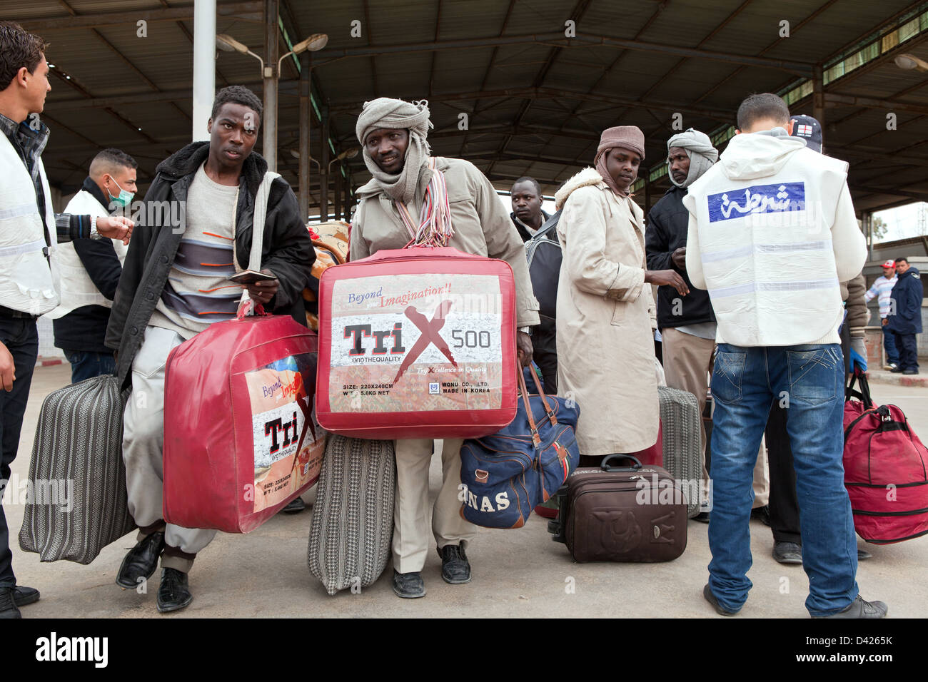 Ben Gardane, Túnez, refugiados en la frontera de Túnez Foto de stock