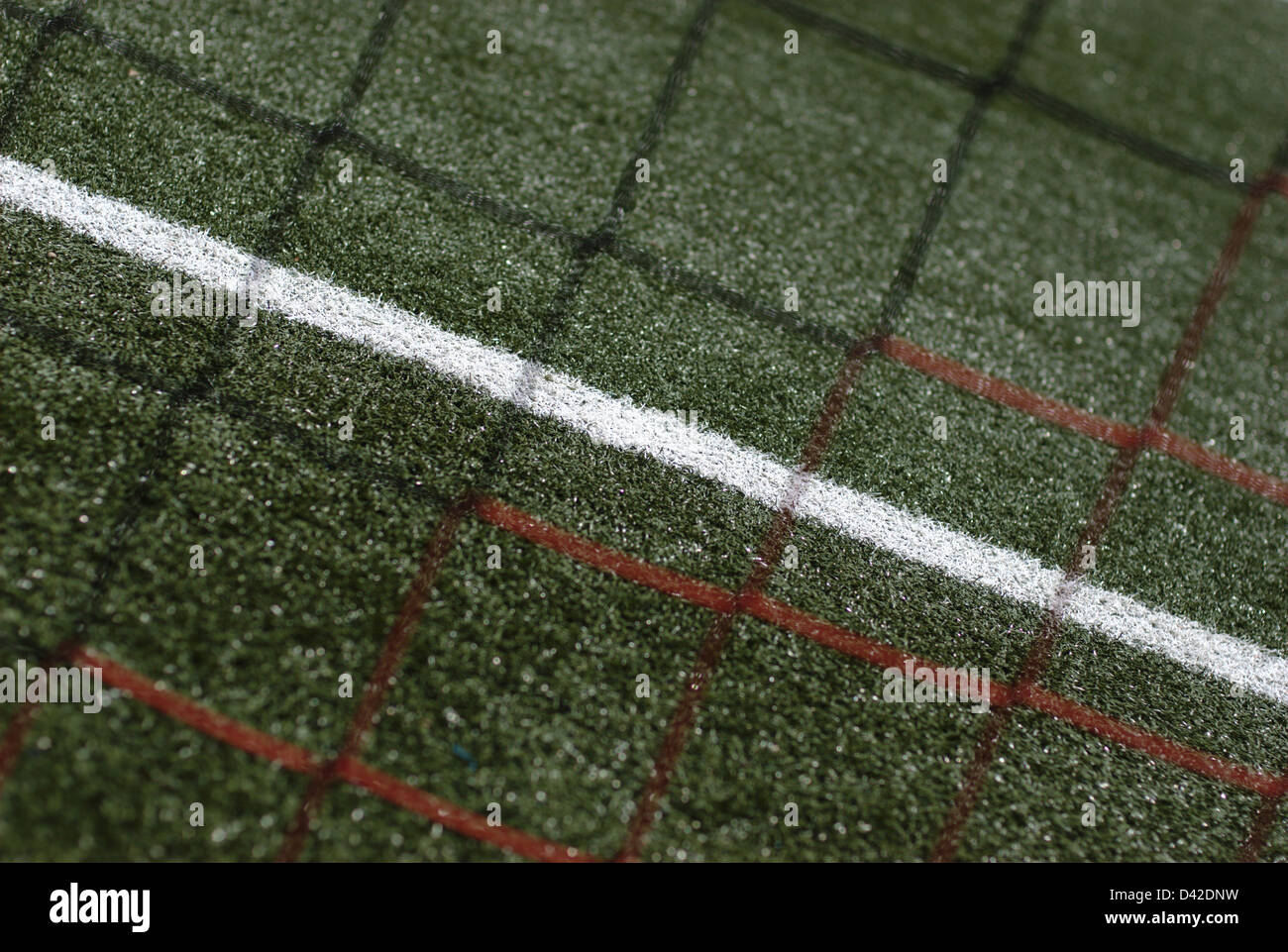 Muenster, Alemania, la línea de gol de un balón de fútbol, objetivo y meta net Foto de stock